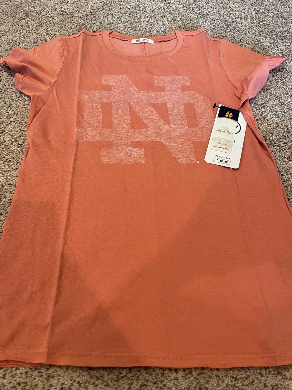 47 Women's Coral Faded Notre Dame Logo